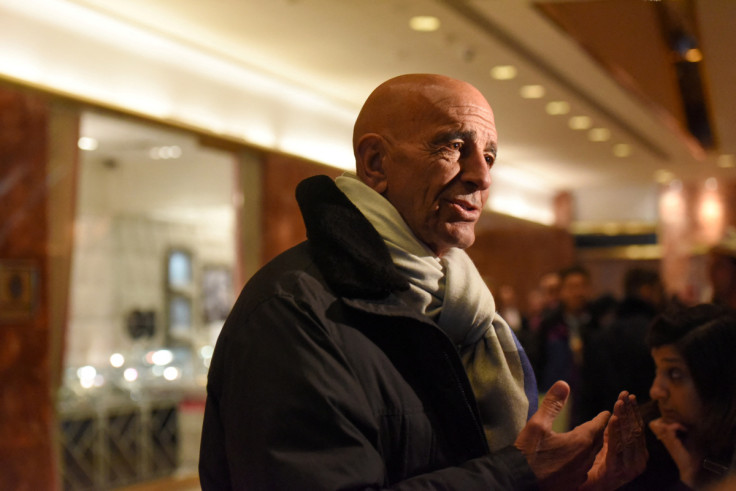 Tom Barrack speaks with members of the press at Trump Tower in New York City