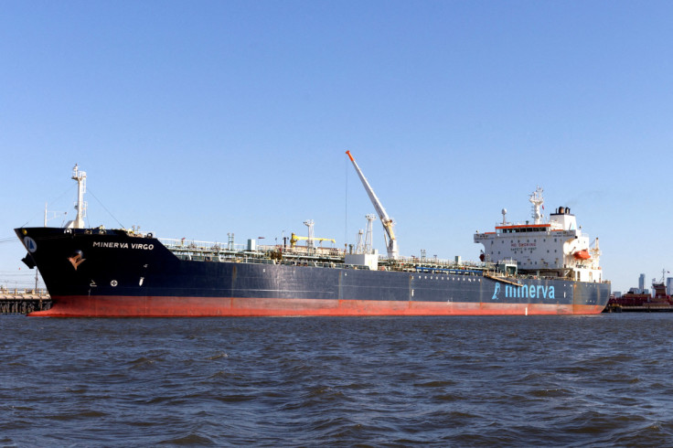 Oil tanker Minerva Virgo is pictured docked at the Bayonne New Jersey oil terminal