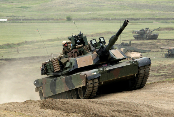 U.S. M1A2 "Abrams" tank moves to firing positions during U.S. led joint military exercise "Noble Partner 2016" near Vaziani