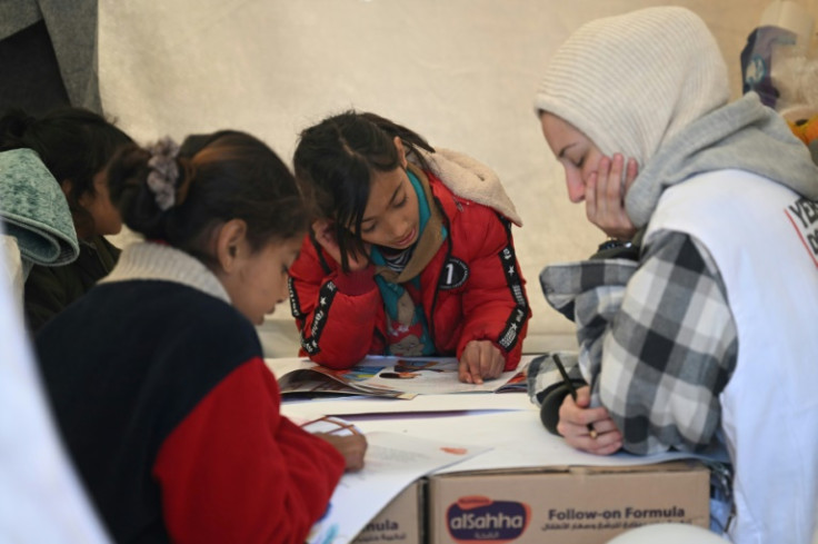 Psychologists carefully monitor children's drawings for signs of trauma from last week's Turkish quake