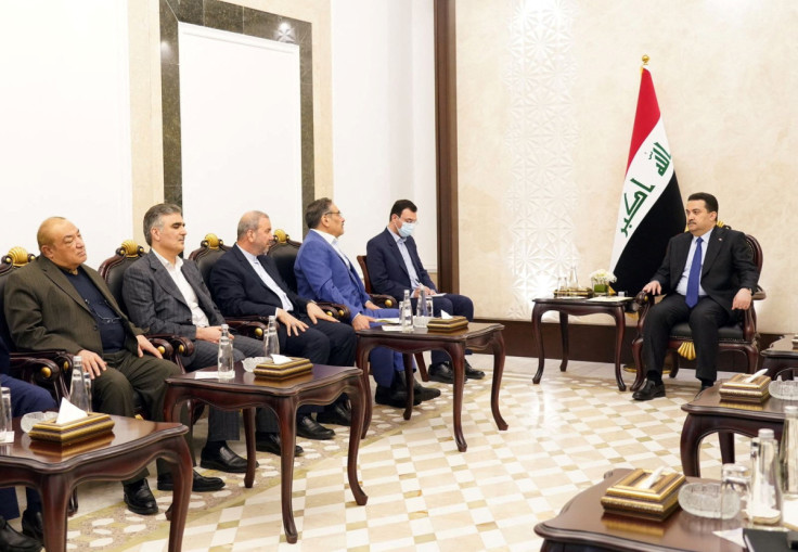 Iraqi Prime Minister Mohammed Shia al-Sudani meets with Iran's Supreme National Security Council secretary Ali Shamkhani, in Baghdad