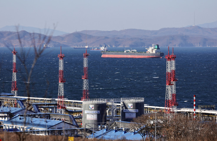 Fuga Bluemarine crude oil tanker lies at anchor near the terminal Kozmino in Nakhodka Bay