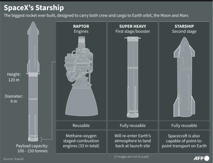 Graphic on SpaceX's Starship launch vehicle, the biggest rocket ever built
