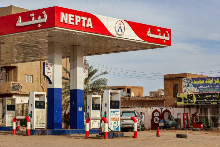 An empty petrol station in Khartoum