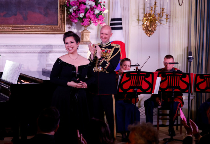 Lea Salonga performs during a state dinner at the White House, in Washington