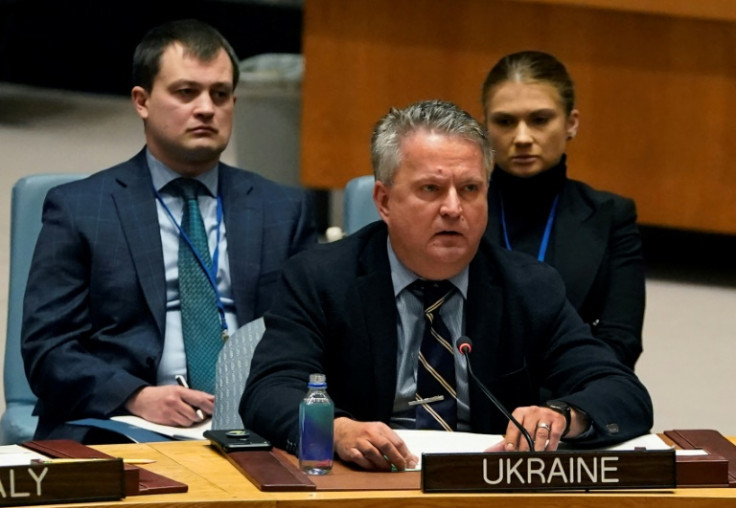 Ukraine's envoy to the United Nations Sergiy Kyslytsya speaks at a UN Security Council meeting on February 6, 2023