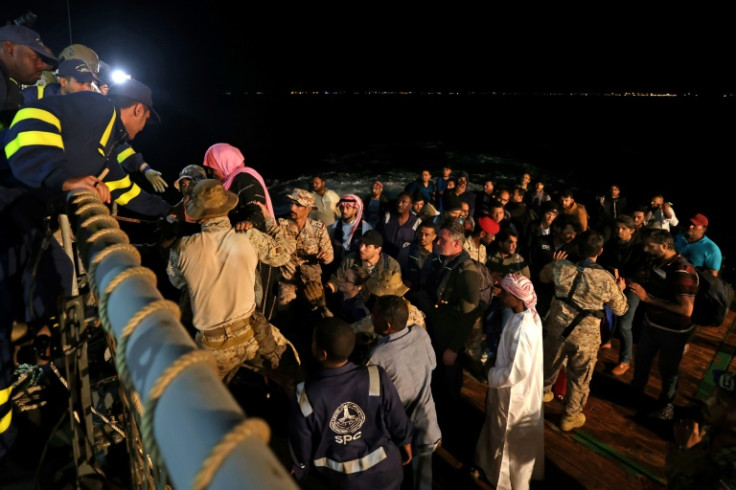 Saudi naval and special forces hoisted up the evacuees