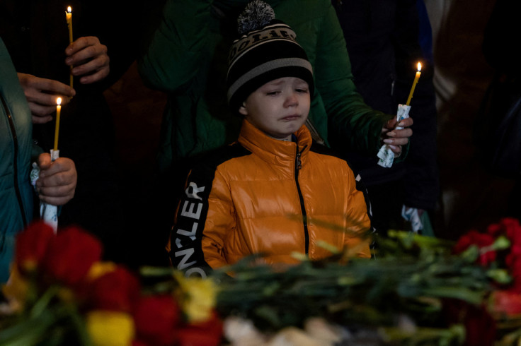 Funeral of two childen killed on Friday by a Russian missile strike in Uman