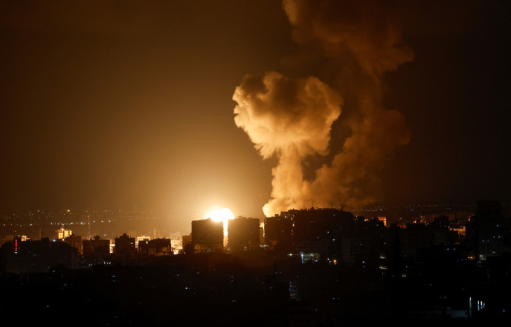 Smoke rises following an Israeli air strike in Gaza
