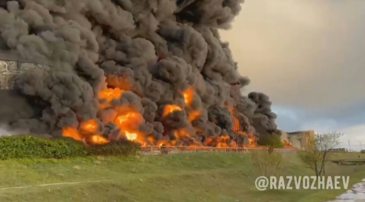 A huge fire broke out at a fuel depot in Sevastopol, the main port in Moscow-annexed Crimea