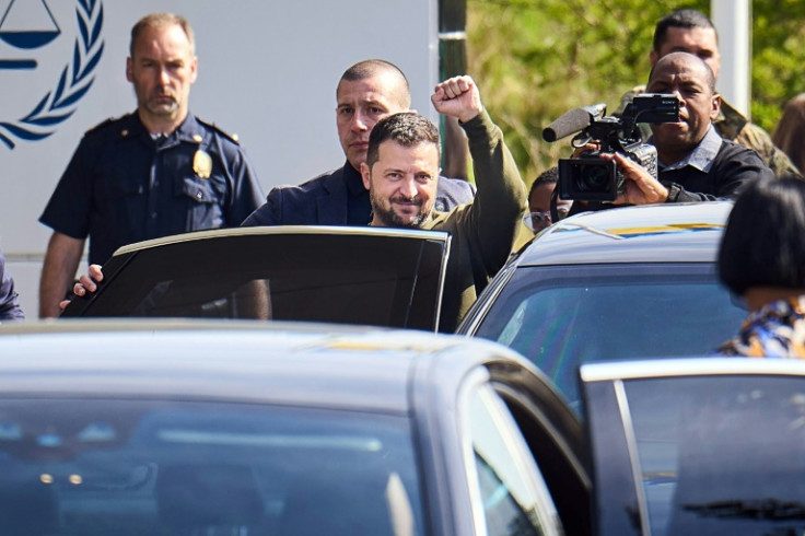 Ukrainian President  Zelensky leaving the International Criminal Court on Thursday