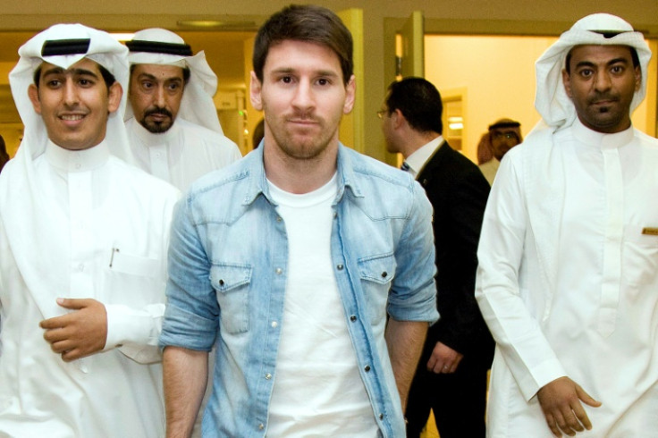 Messi during a visit to Saudi Arabia in 2012