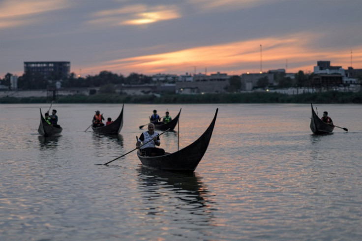 The elongated gondola-like boats plying the Tigris river in Baghdad and known as mashhouf are part of an ancient heritage