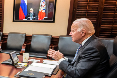 U.S. President Joe Biden holds secure video call with Russia's President Vladimir Putin from the White House in Washington