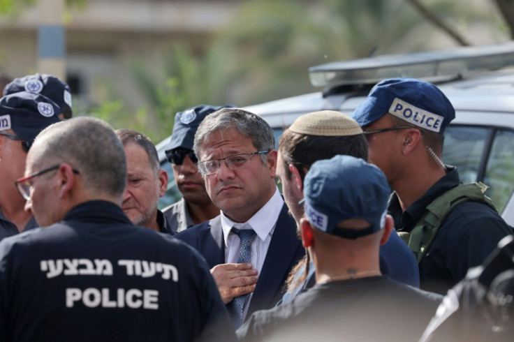 Israel's National Security Minister Itamar Ben-Gvir at the scene of the attack