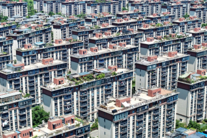 A residential complex built by Chinese property developer Country Garden is seen in Nanjing, in China's eastern Jiangsu province on August 31, 2023