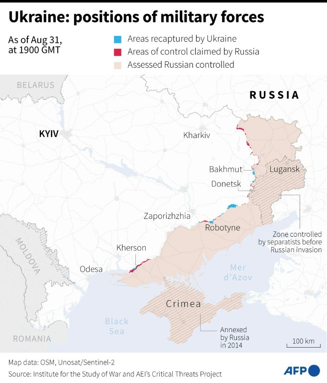 Ukraine: positions of military forces