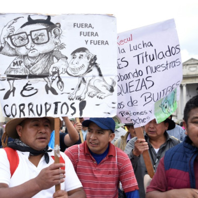 Protesters demanding the firing of Guatemala's judiciary leaders who they said were acting to block president-elect Bernardo Arevalo from taking office in January