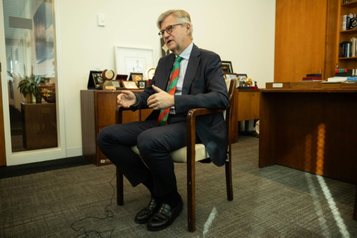 Under-Secretary-General for Peace Operations Jean-Pierre Lacroix speaks during an interview at UN Headquarters in New York City on November 20, 2023.