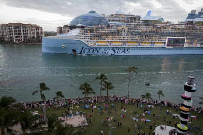 Royal Caribbean's "Icon of the Seas," billed as the world's largest cruise ship, sails from the Port of Miami on its maiden cruise on January 27, 2024