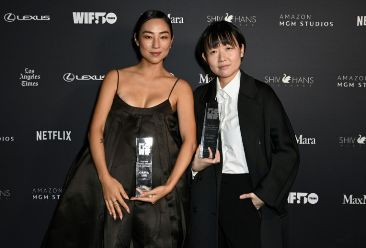 Greta Lee (L) plays the lead in director Celine Song's debut feature film 'Past Lives'