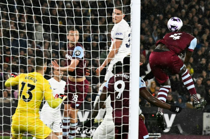 Kurt Zouma (right) scored West Ham's equaliser in a 1-1 draw with Tottenham