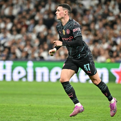 Manchester City's Phil Foden celebrates scoring against Real Madrid