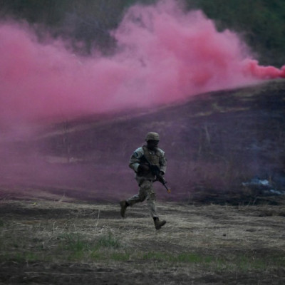A soldier takes part in last year's US-Philippines 'Balikatan' military exercises