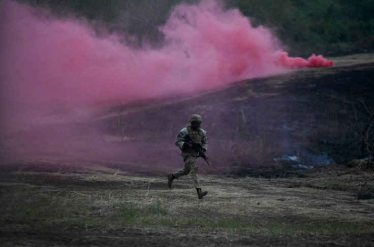 A soldier takes part in last year's US-Philippines 'Balikatan' military exercises