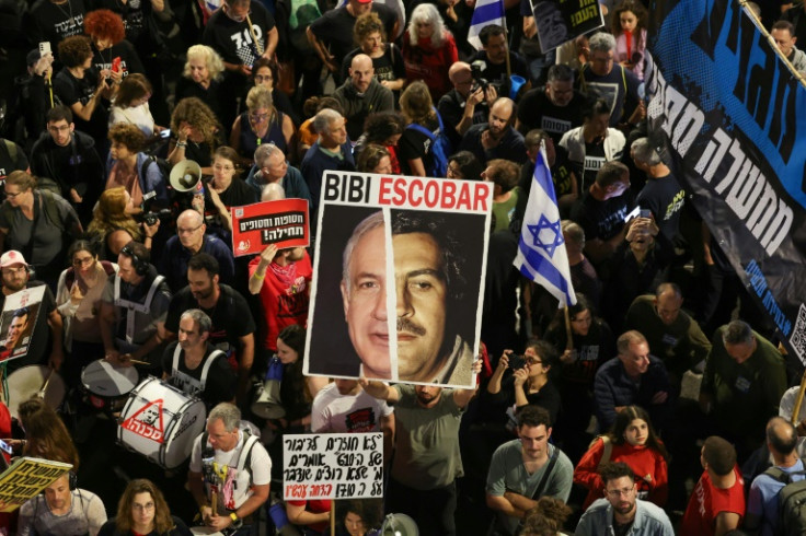Israelis demonstrate in Tel Aviv calling for the release of hostages