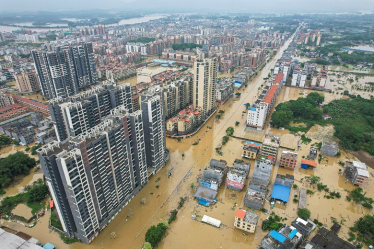 Hundreds of thousands of people have been evacuated due to flooding in southern China, including in Qingyuan (pictured)