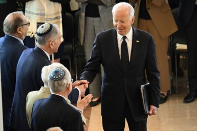US President Joe Biden arrives to speak at the annual Days of Remembrance ceremony for Holocaust survivors at the US Capitol in Washington, DC, on May 7, 2024.