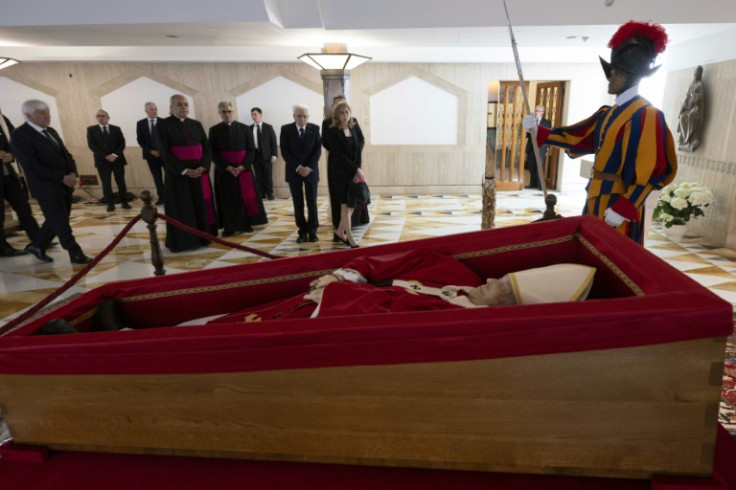 Vatican staff and dignatories were able to pay respects to Pope Francis ahead of a public lying-in-state starting Wednesday