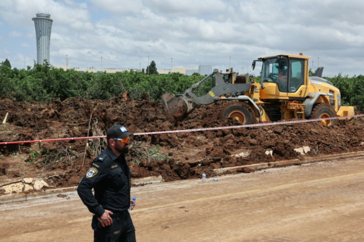 A attack left a wide crater near Ben Gurion airport